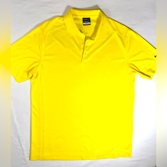 Men’s Nike Golf Polo Large Dri-Fit Yellow Lightweight - Picture 1 of 11